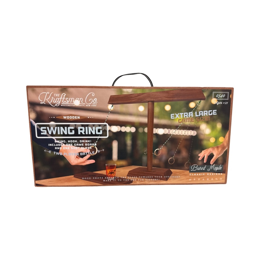 The Kraftsman Co. Wooden Swing Ring Two Player Battle Game
